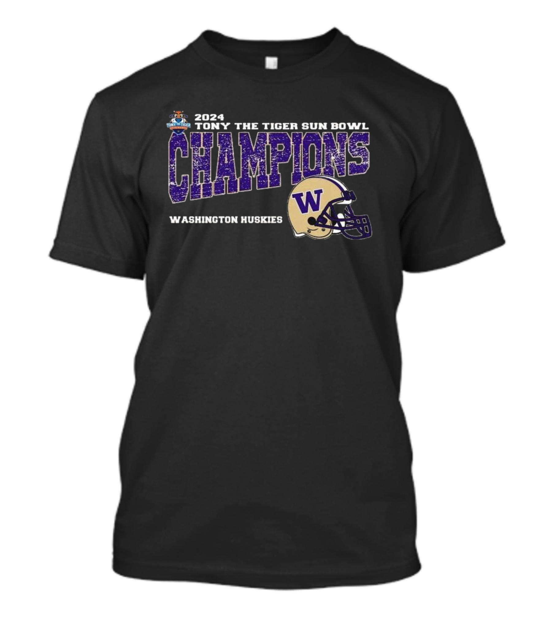 Washington Huskies 2024 Tony The Tiger Sun Bowl Champions Vintage Helmet T-Shirt