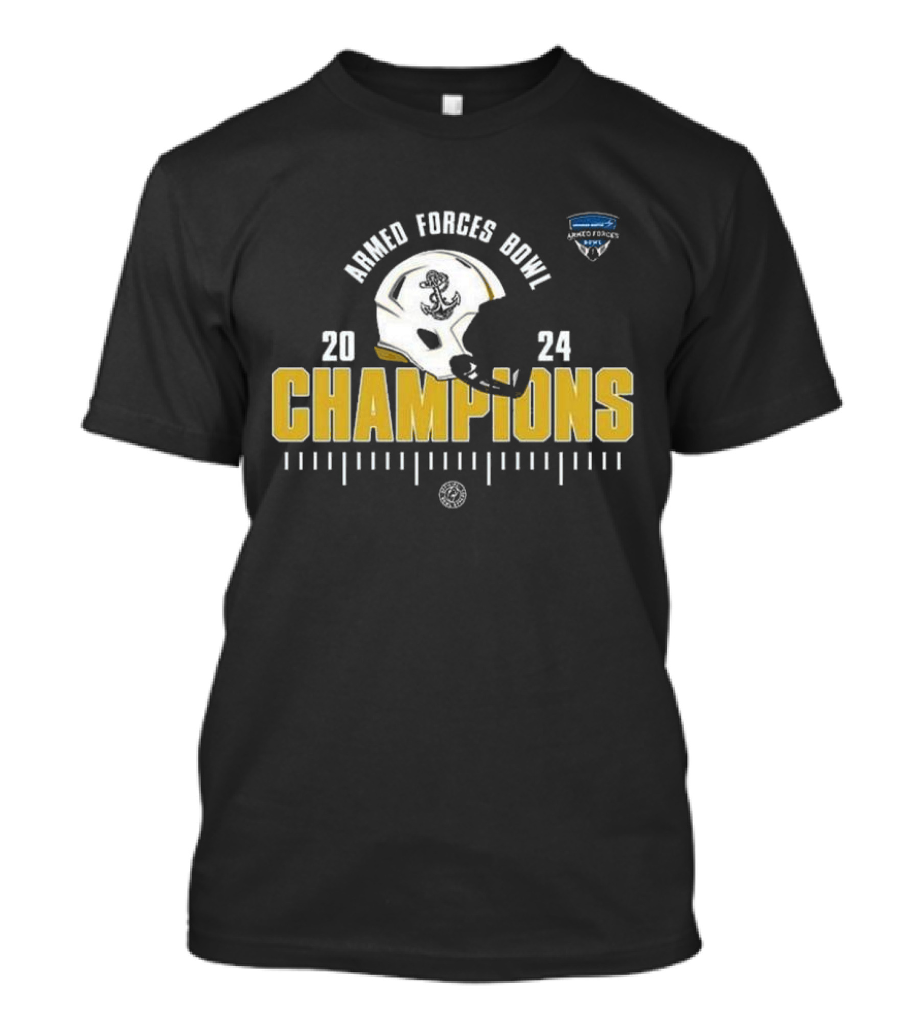 Navy Midshipmen 2024 Armed Forces Bowl Champions Football Helmet NCAA Season Classic T-Shirt