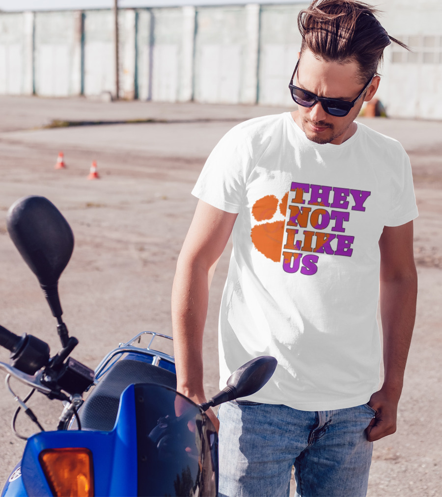 They Not Like Us Clemson Tigers College Football 2025 Orange Paw Prints T-Shirt