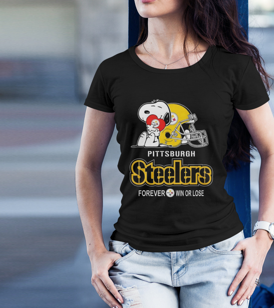 Snoopy Pittsburgh Steelers Forever Win Or Lose T-Shirt