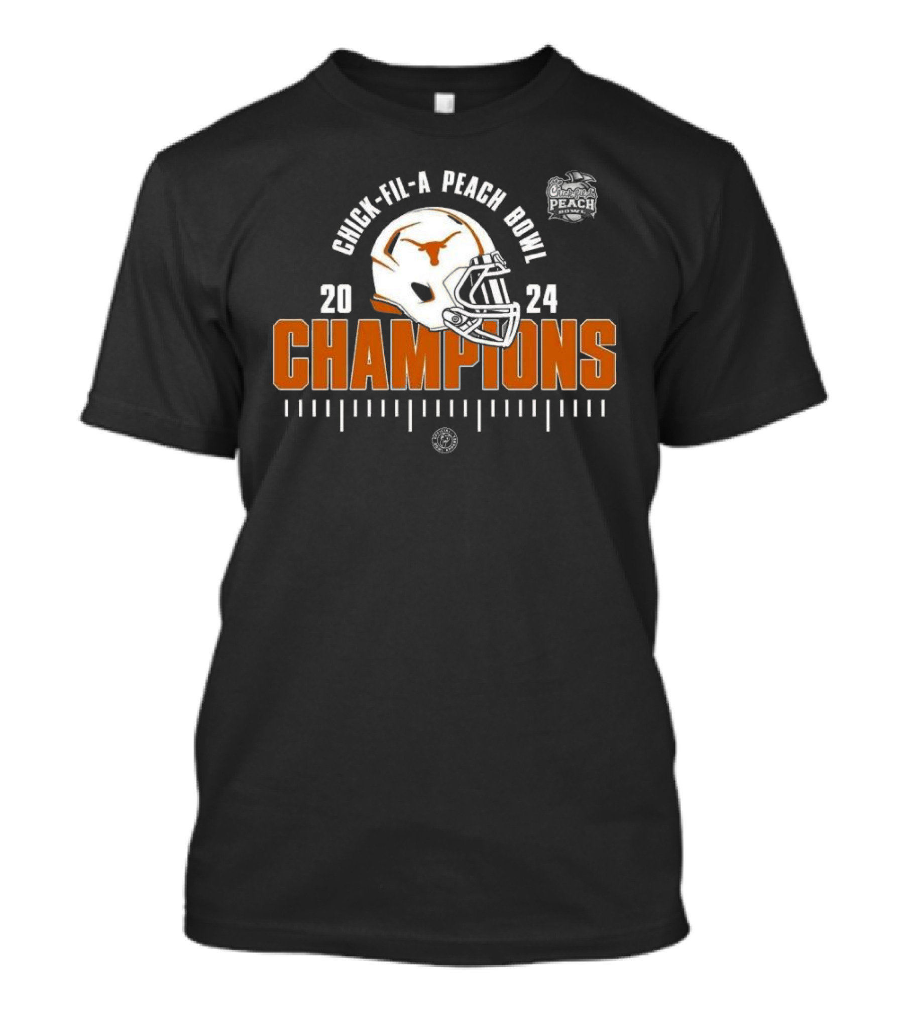 Texas Longhorns 2024 Chick-Fil-A Peach Bowl Champions Helmet T-Shirt