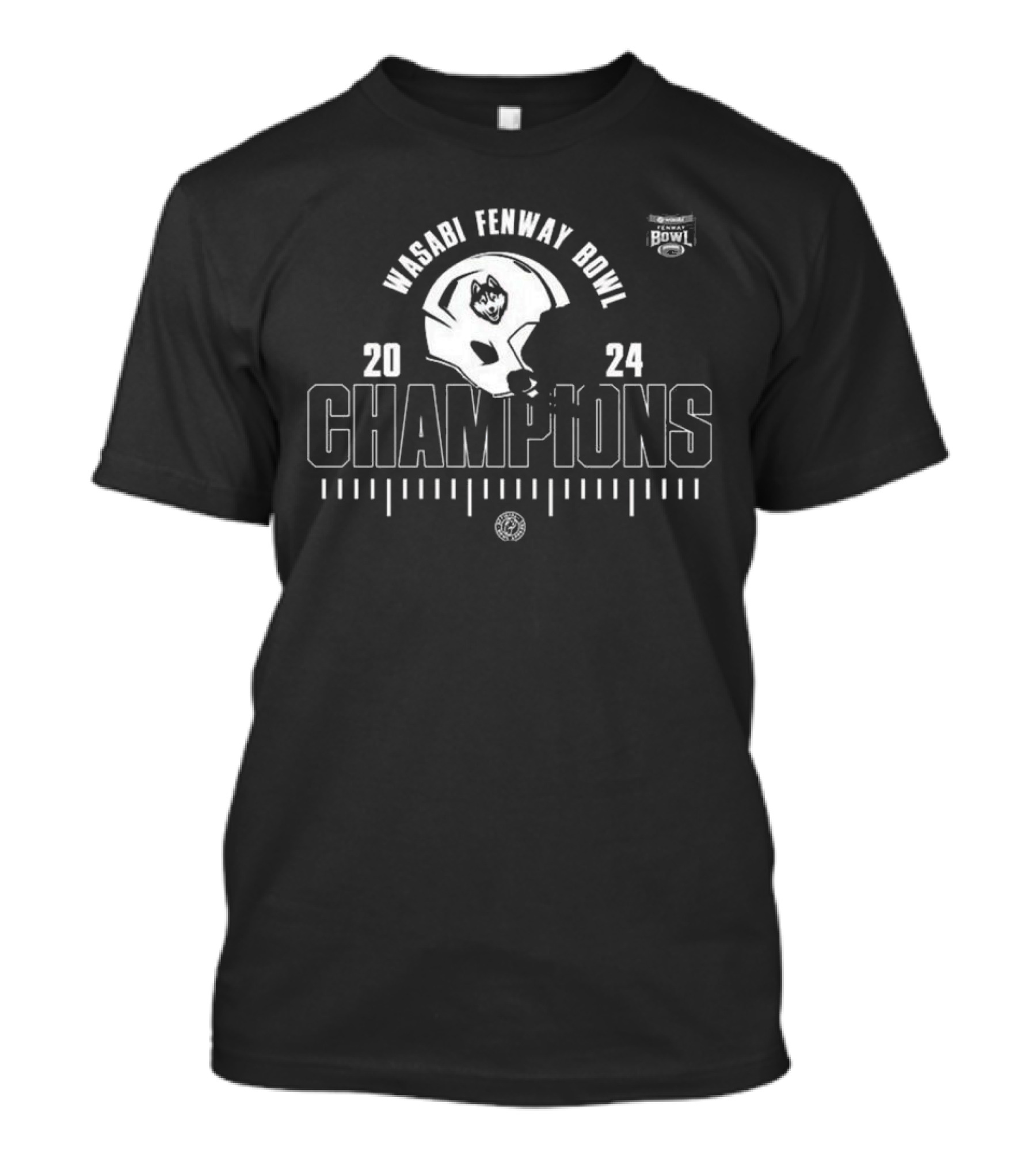 Wasabi Fenway Bowl 2024 Champions UConn Huskies NCAA Football Division I T-Shirt