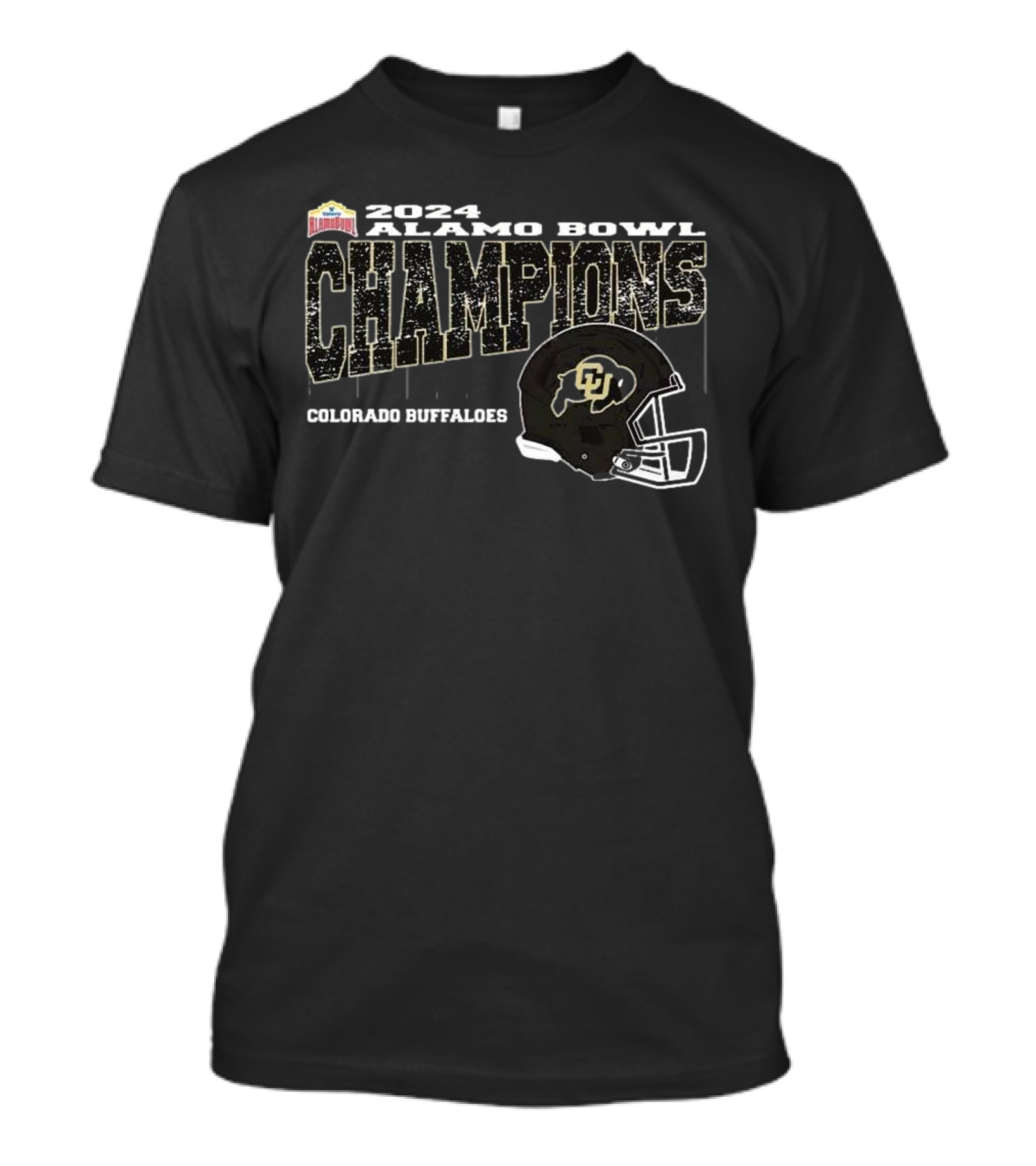 Colorado Buffaloes 2024 Alamo Bowl Champions Helmet College Football Bowl Season T-Shirt