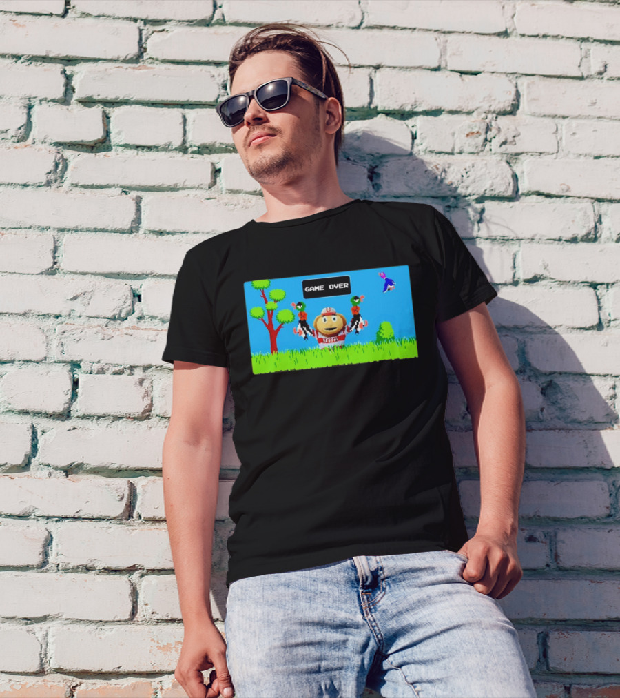 Game Over Ohio State Buckeyes Beats Oregon Ducks 8bit Video Game Retro Style Victory Scene T-Shirt
