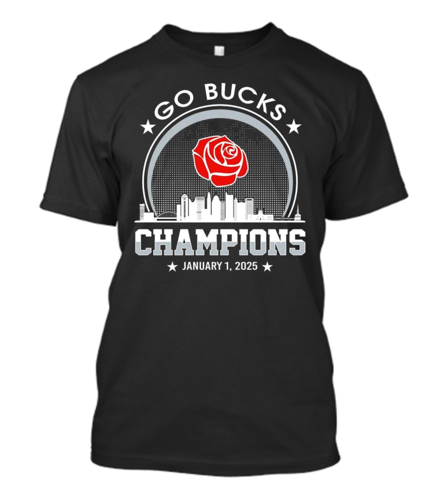 Go Bucks Champions January 1 2025 Rose Skyline T-Shirt