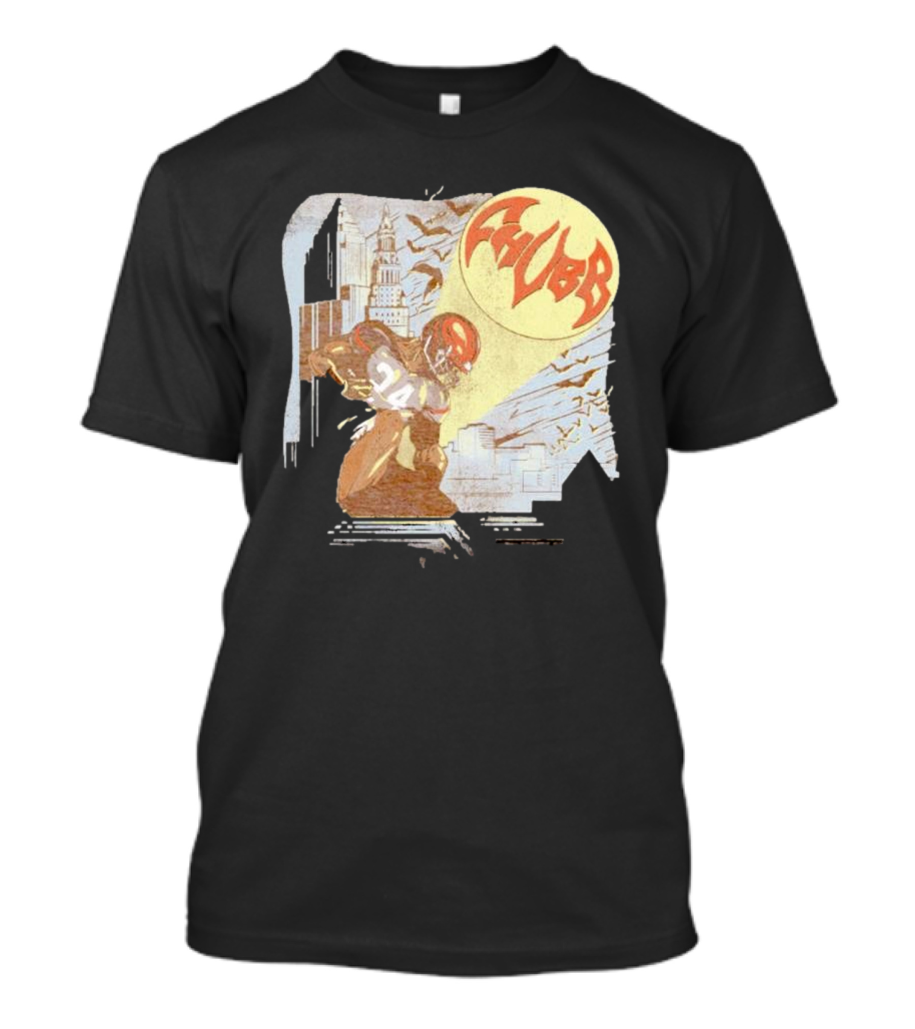 Nick Chubb Cleveland Browns Superhero Skyline Adventure T-Shirt
