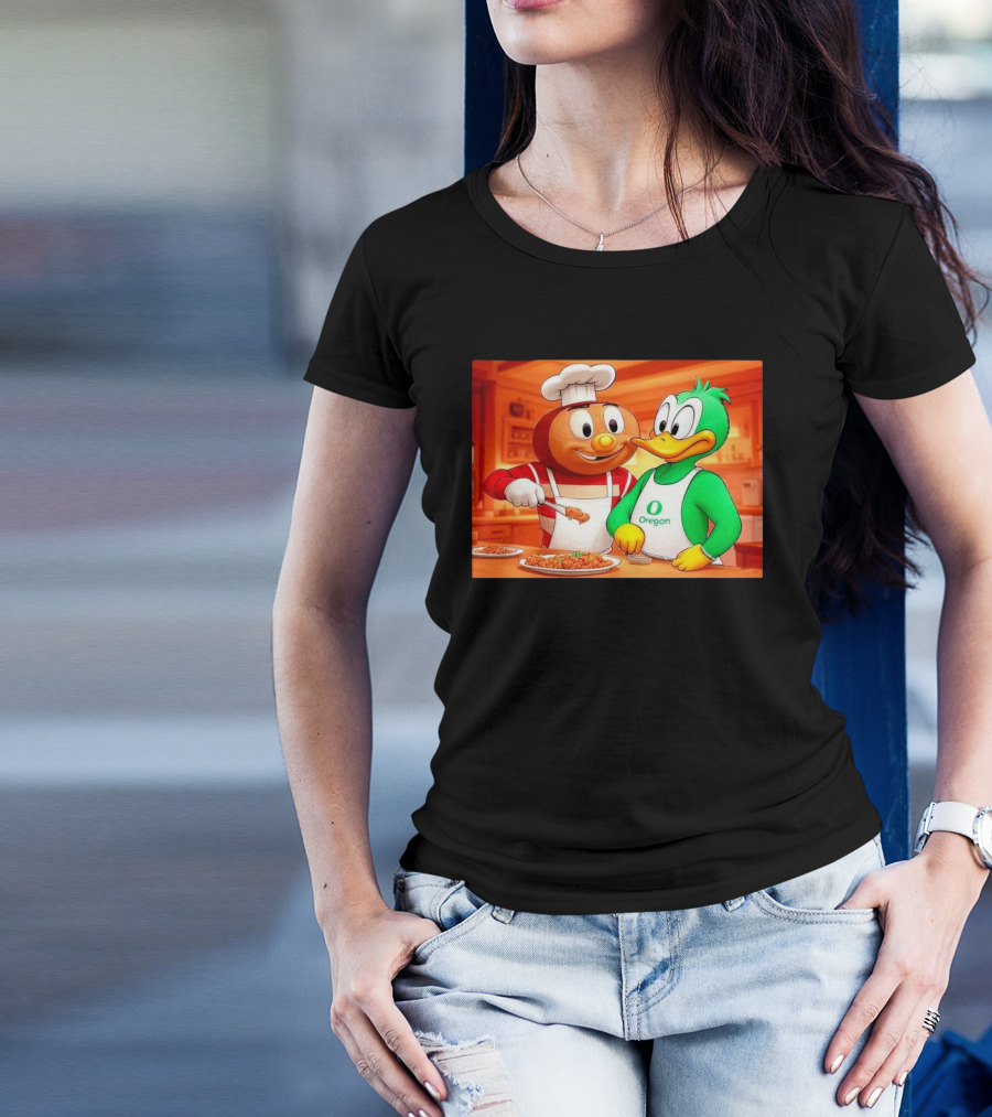 Ohio State Brutus Cooking With Oregon Ducks Chef Duck T-Shirt