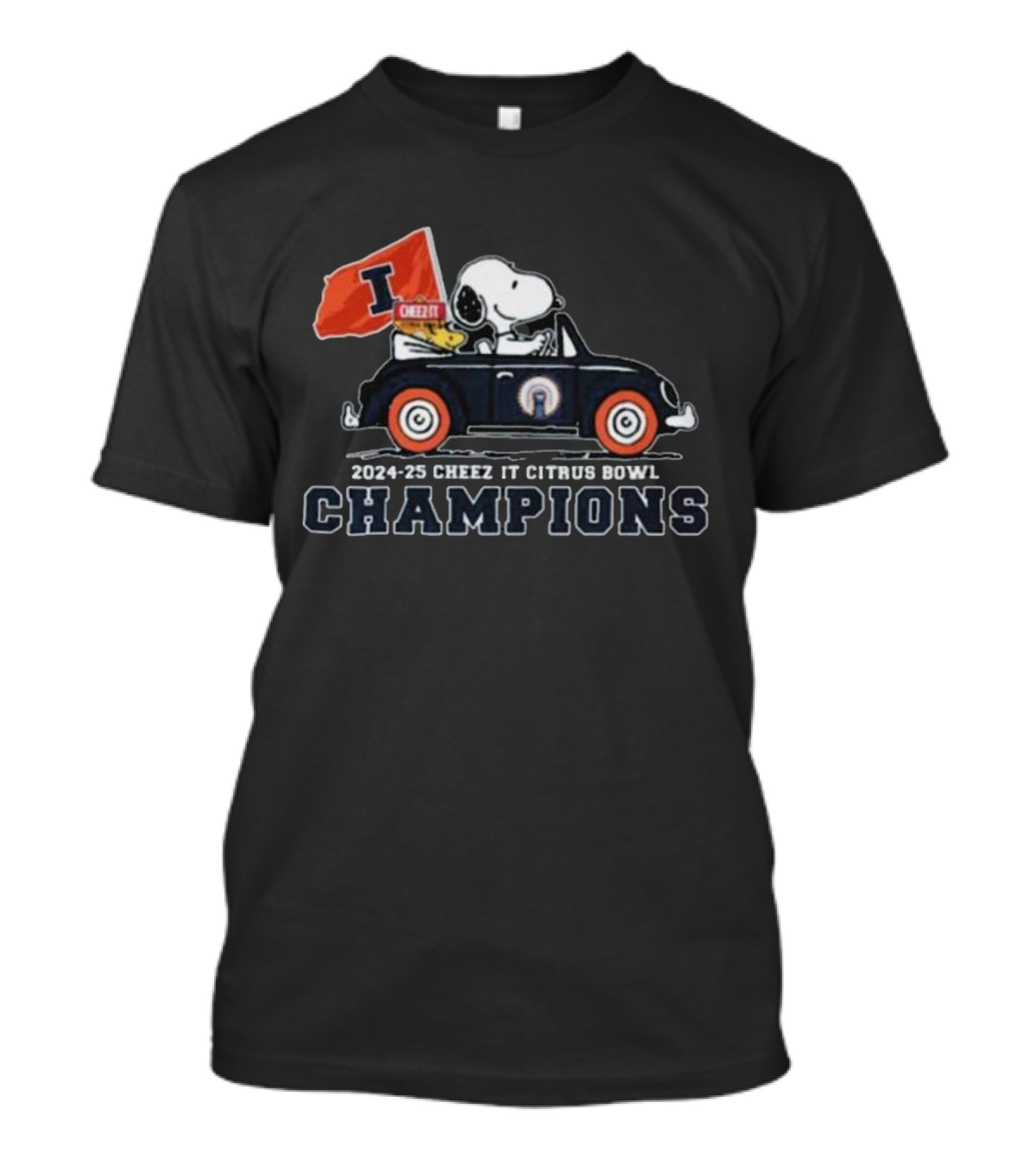 Snoopy Driving Car Illinois Cheez It Citrus Bowl Champions 2024-2025 T-Shirt