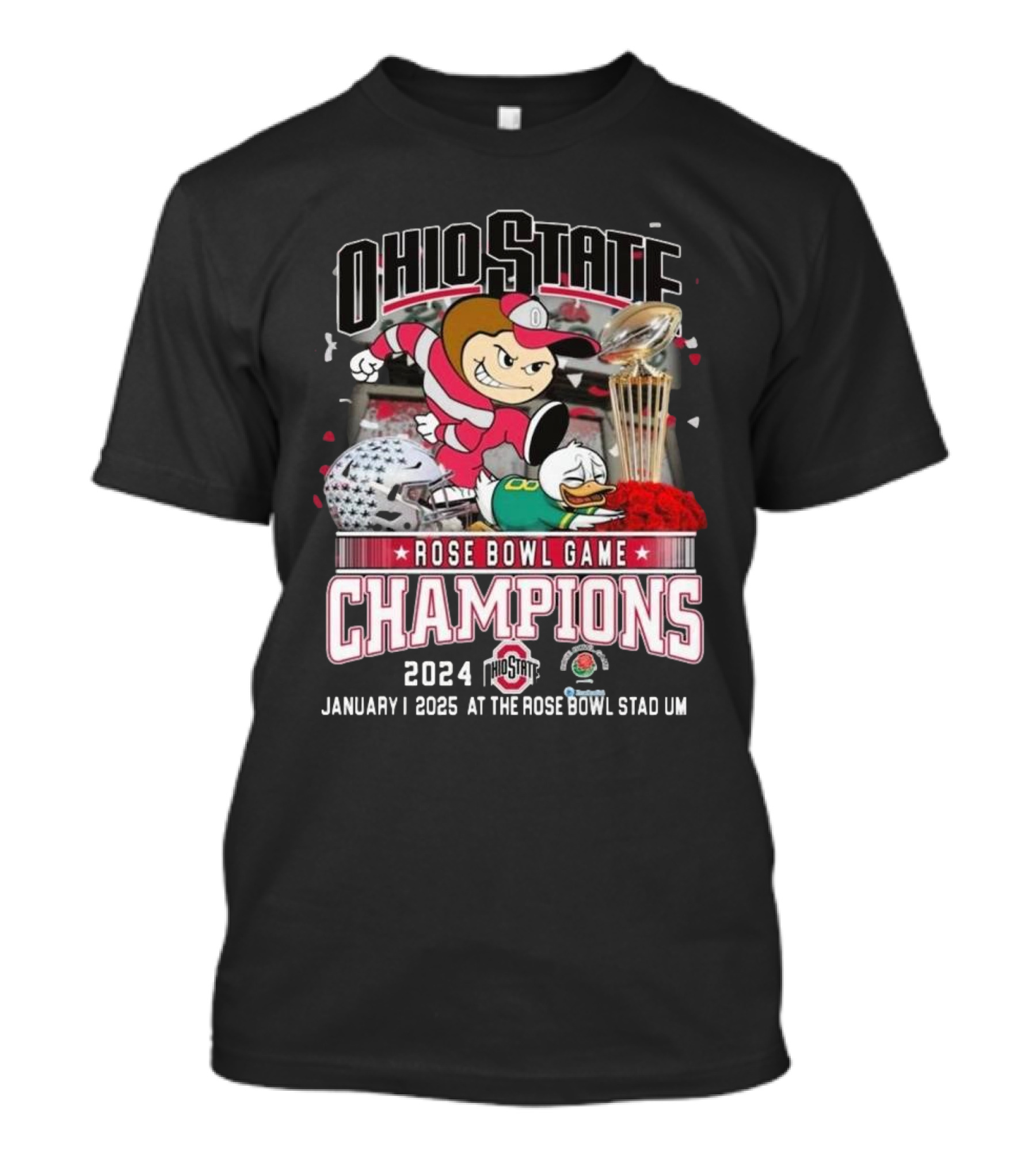 Ohio State Rose Bowl Game Champions 2024 January 1 2025 Fan Pride Mascot T-Shirt