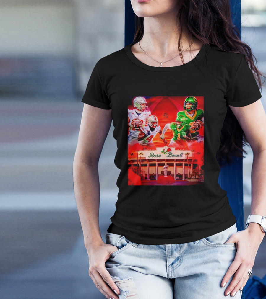 Ohio State Buckeyes Oregon Ducks Rose Bowl Quarterbacks Head To Head Showdown T-Shirt