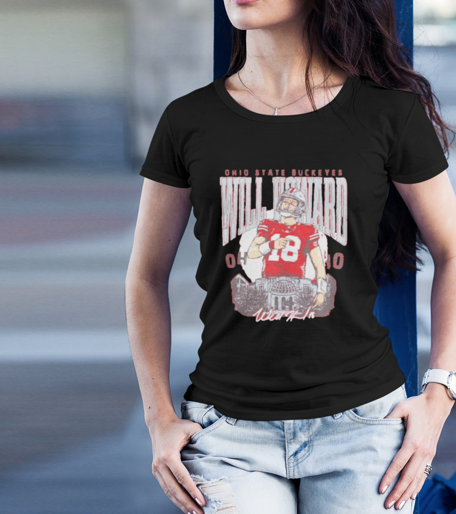 Ohio State Buckeyes Will Howard 18 Signature Player 04-60 T-Shirt