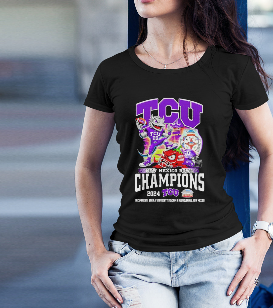 TCU Horned Frogs 2024 New Mexico Bowl Champions Defeat Ragin’ Cajuns December 28 University Stadium Albuquerque T-Shirt