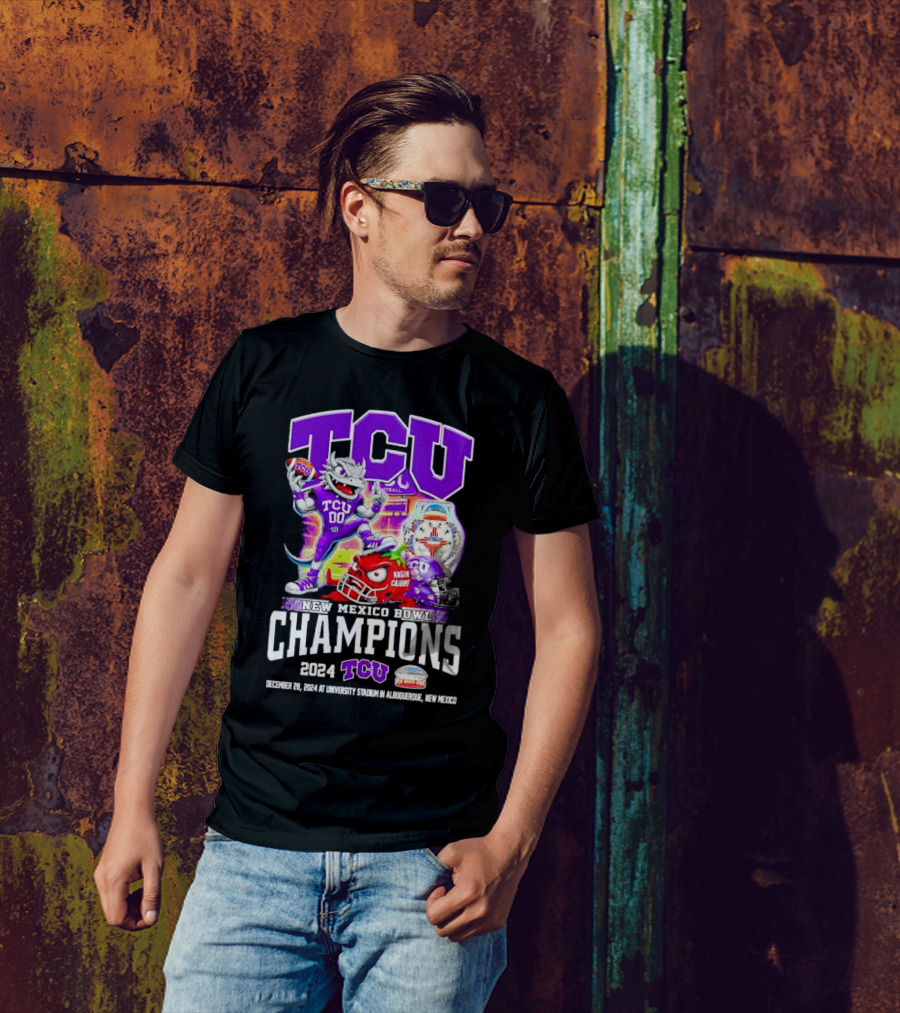 TCU Horned Frogs 2024 New Mexico Bowl Champions Defeat Ragin’ Cajuns December 28 University Stadium Albuquerque T-Shirt