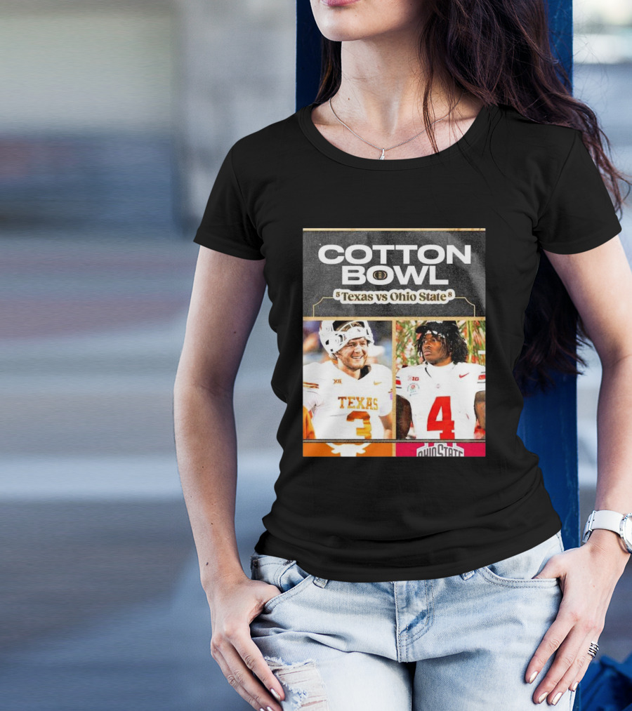 Cotton Bowl Texas Vs Ohio State Matchup Featuring Players Number 3 And 4 T-Shirt