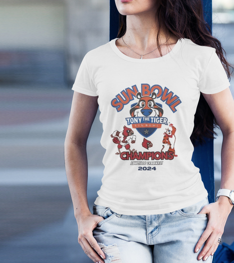 Sun Bowl Tony The Tiger Champions Louisville Cardinals T-Shirt