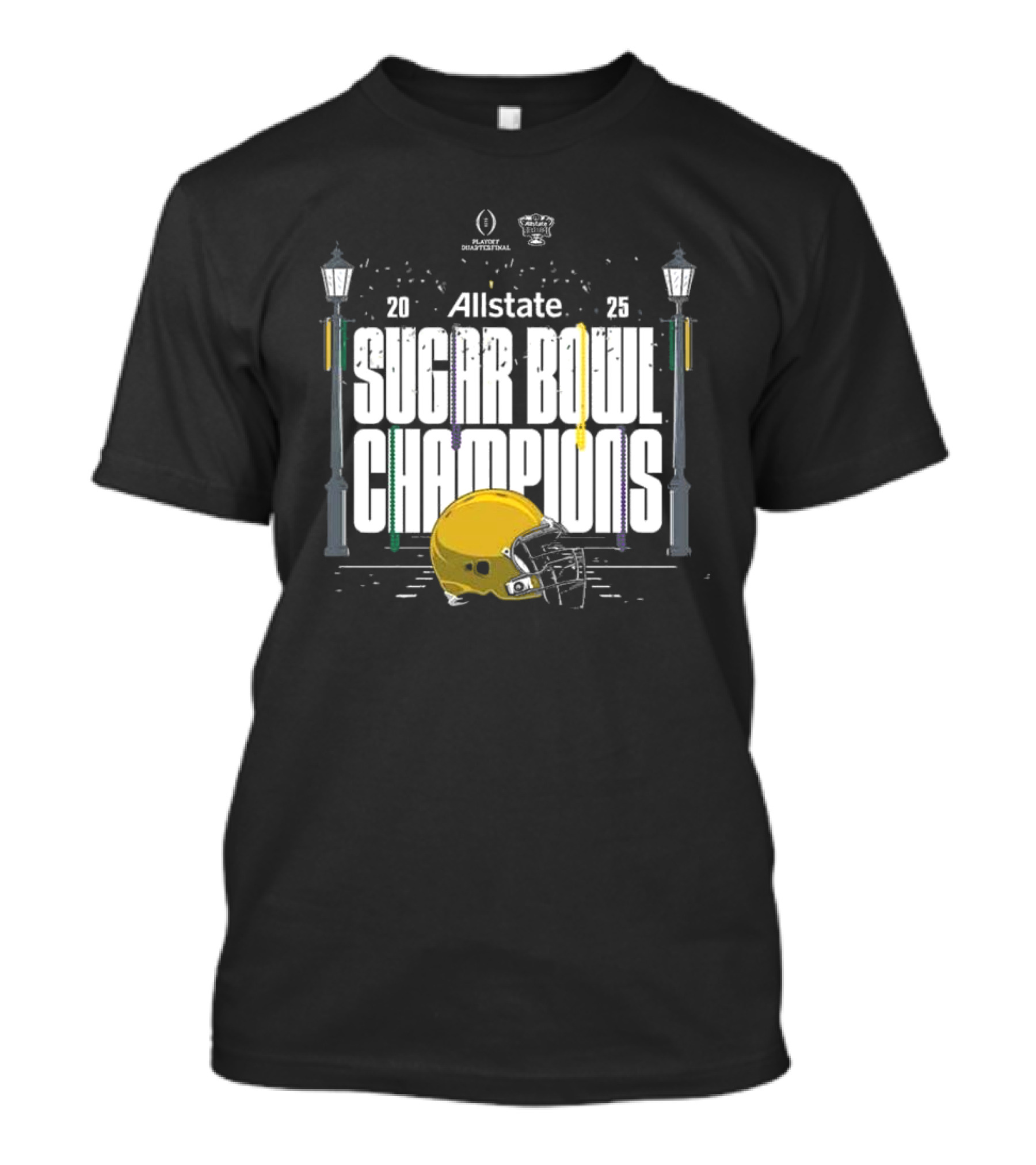 Notre Dame Football 2025 Allstate Sugar Bowl Champions Classic Helmet T-Shirt