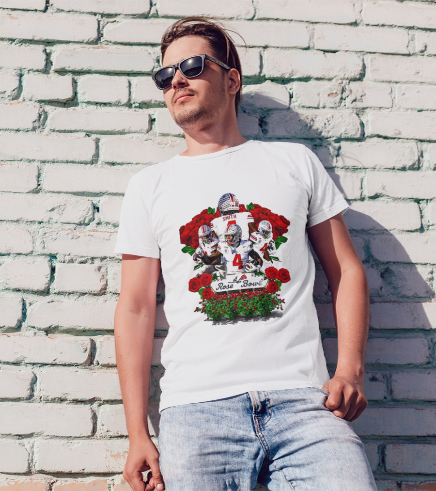 Ohio State Buckeyes Football Rose Bowl Champions 2025 Roses T-Shirt