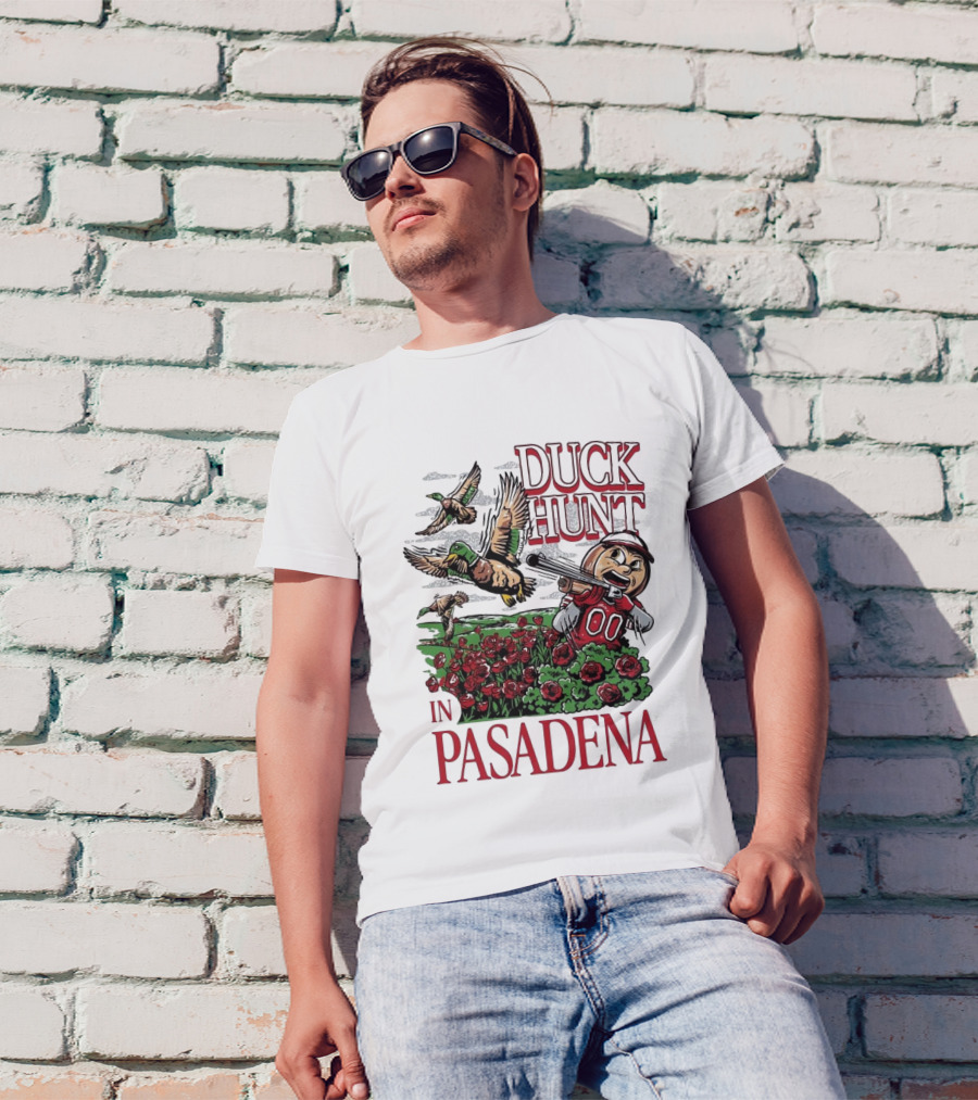 Ohio State Buckeyes Duck Hunt In Pasadena Rose Mascot T-Shirt