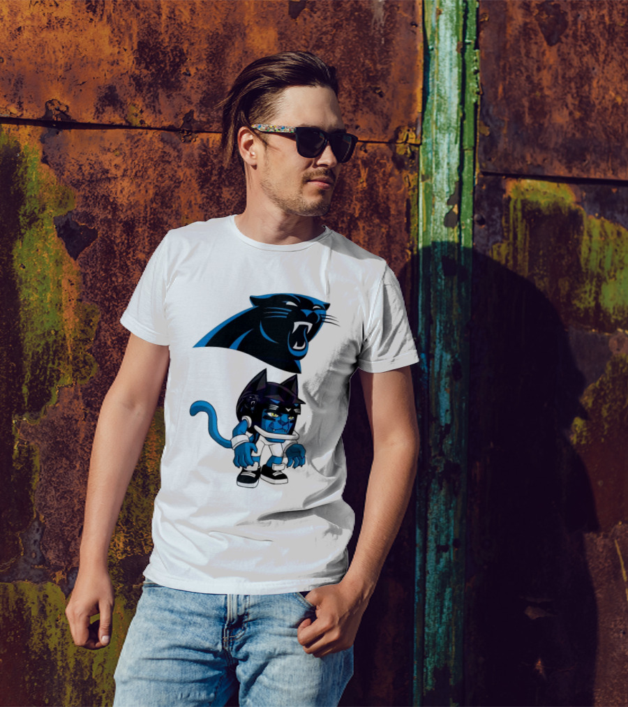 Rush Zone Carolina Panthers NFL Cartoon Character 2025 Football Mascot T-Shirt