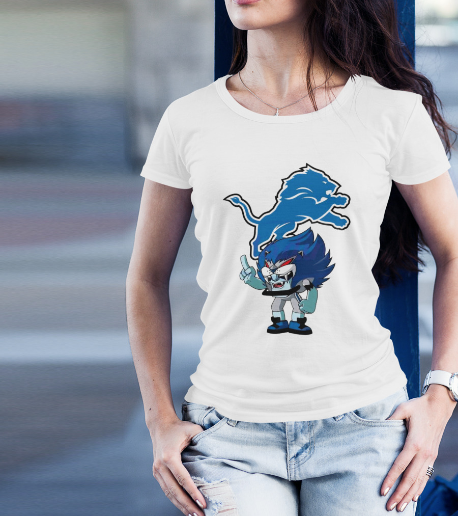 Rush Zone Detroit Lions NFL Cartoon Character Roary 2025 T-Shirt