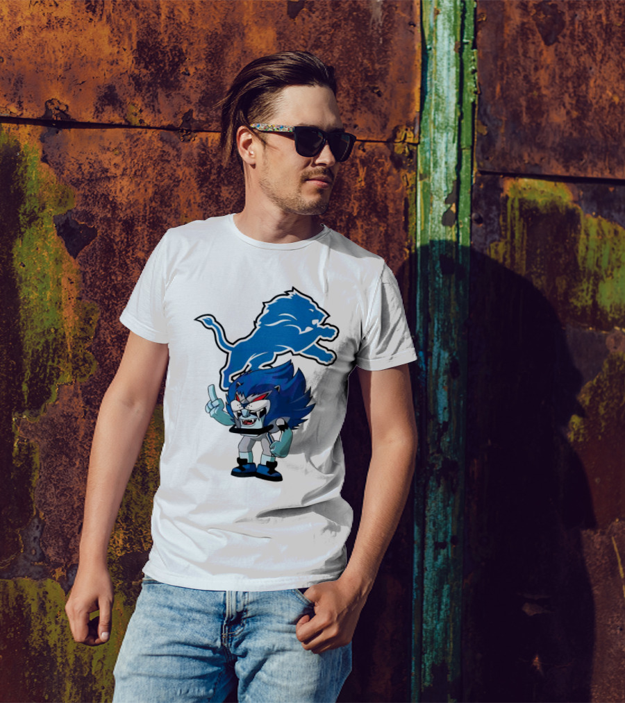 Rush Zone Detroit Lions NFL Cartoon Character Roary 2025 T-Shirt