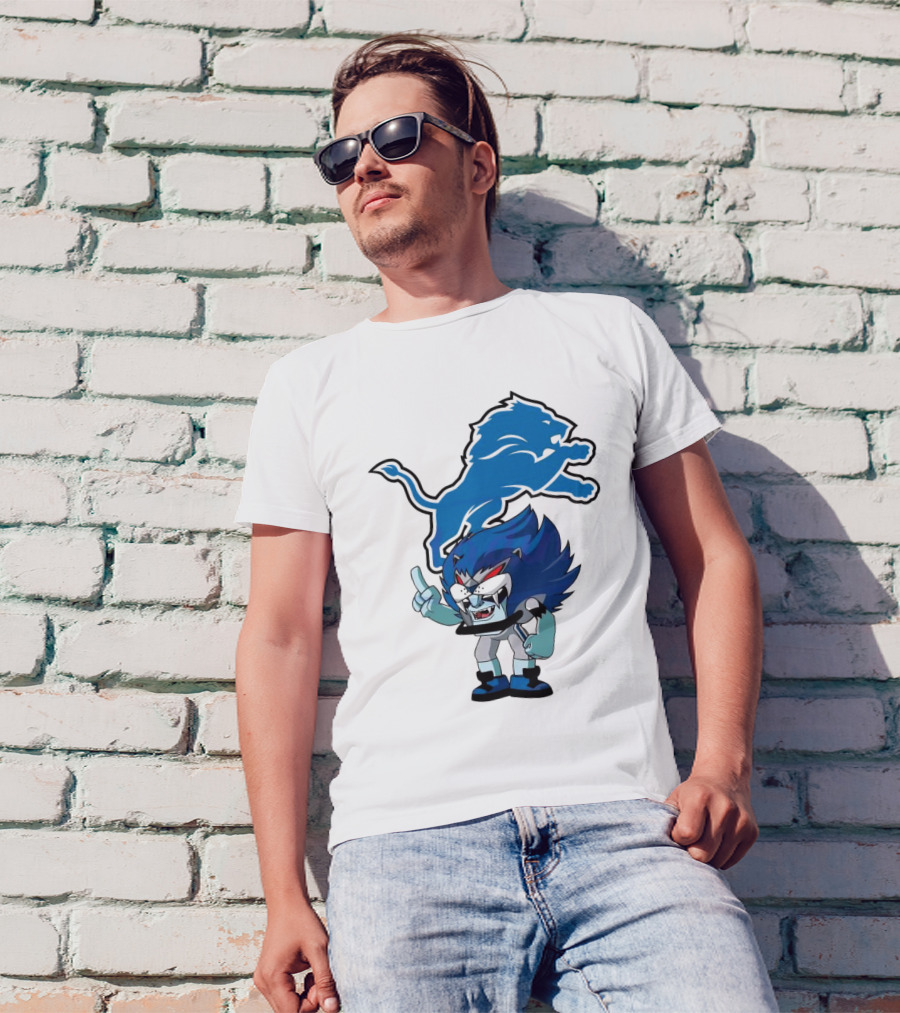 Rush Zone Detroit Lions NFL Cartoon Character Roary 2025 T-Shirt