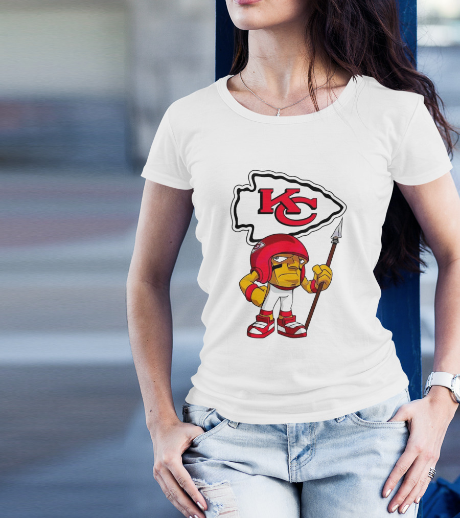 Kansas City Chiefs NFL KC Arrowhead Cartoon Character Rush Zone 2025 T-Shirt