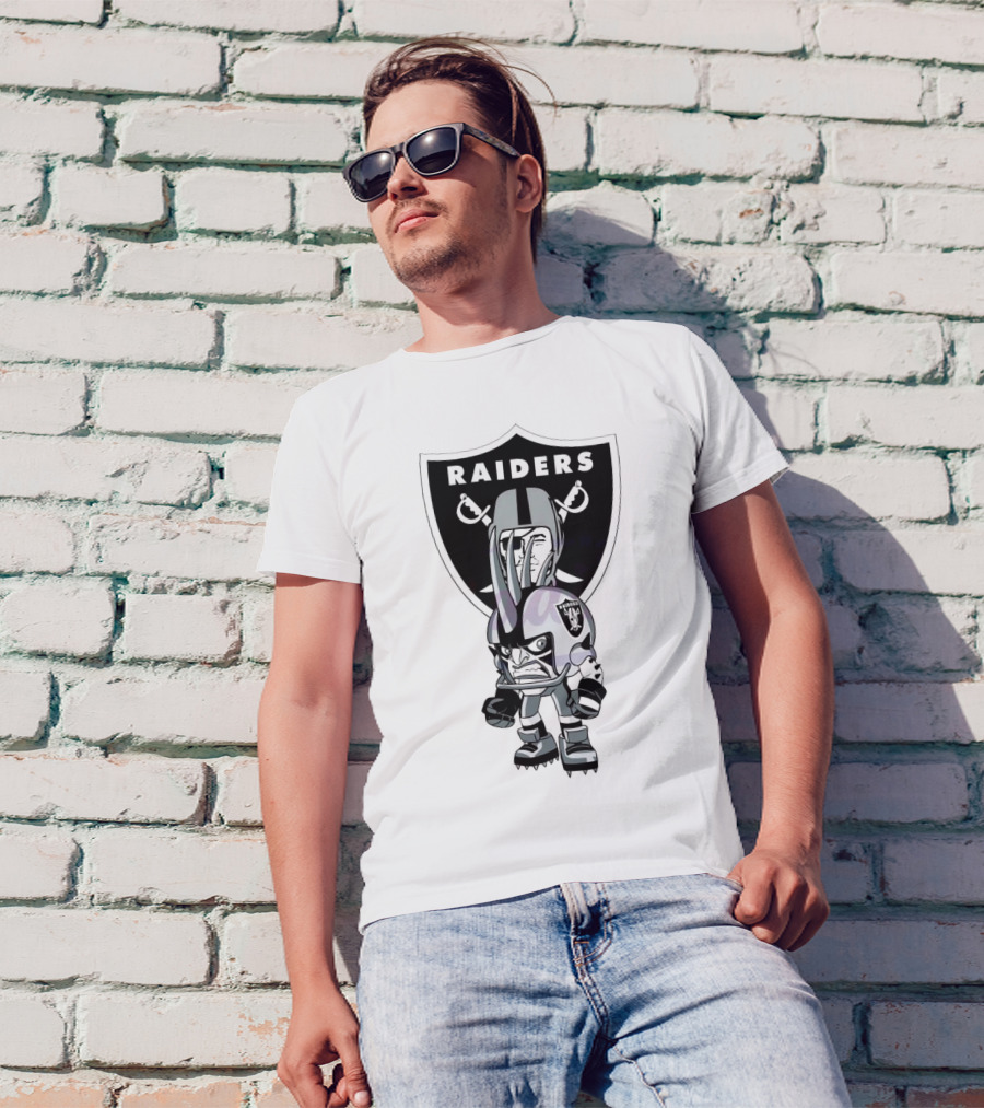 Raiders NFL Rush Zone Cartoon Character Las Vegas 2025 T-Shirt