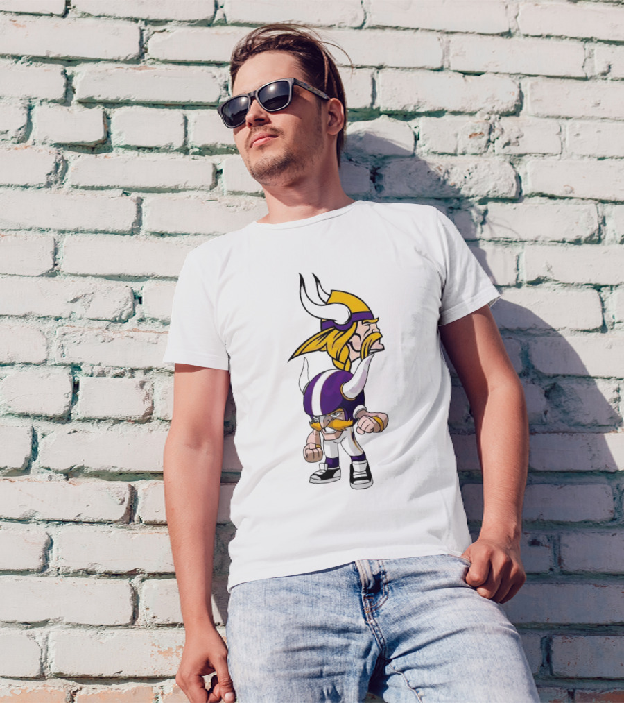 Rush Zone Minnesota Vikings NFL Cartoon Character 2025 Vikings Mascot T-Shirt