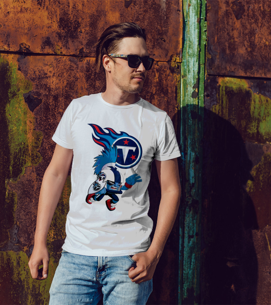 Tennessee Titans Rush Zone NFL Cartoon Character 2025 T-Shirt