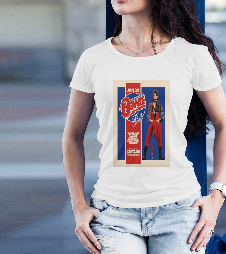 Club Leisure Presents Bowie Ball San Francisco Cat Club January 24 2025 T-Shirt