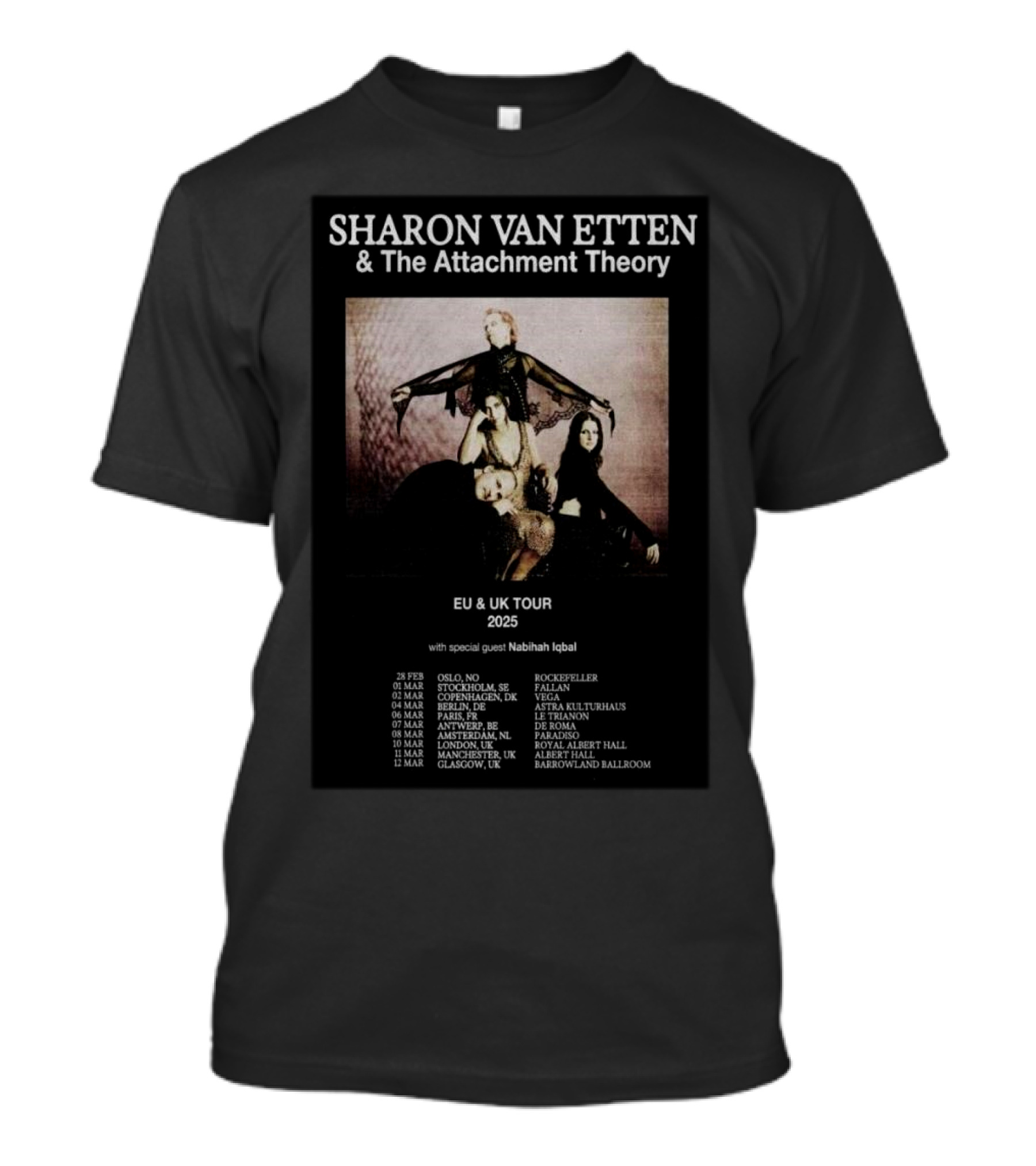 Sharon Van Etten And The Attachment Theory EU And UK Tour 2025 With Special Guest Nabihah Iqbal T-Shirt