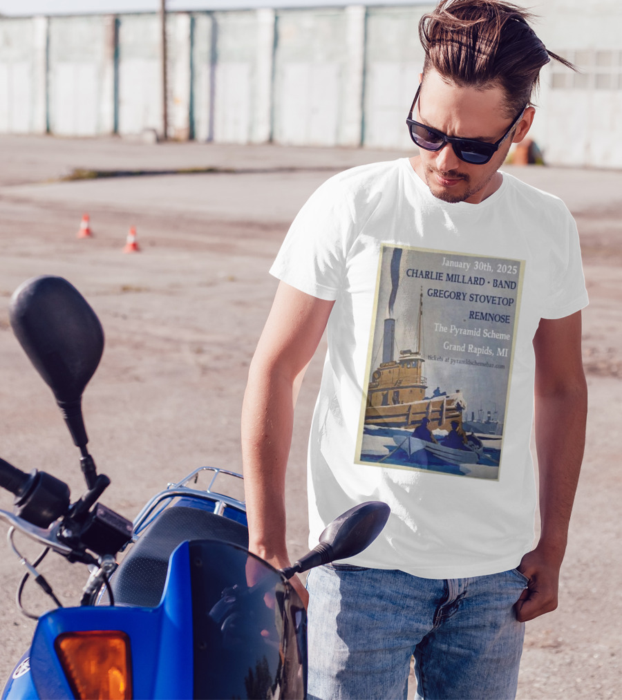 Charlie Millard Band Gregory Stovetop Remnose The Pyramid Scheme Grand Rapids MI January 30 2025 T-Shirt