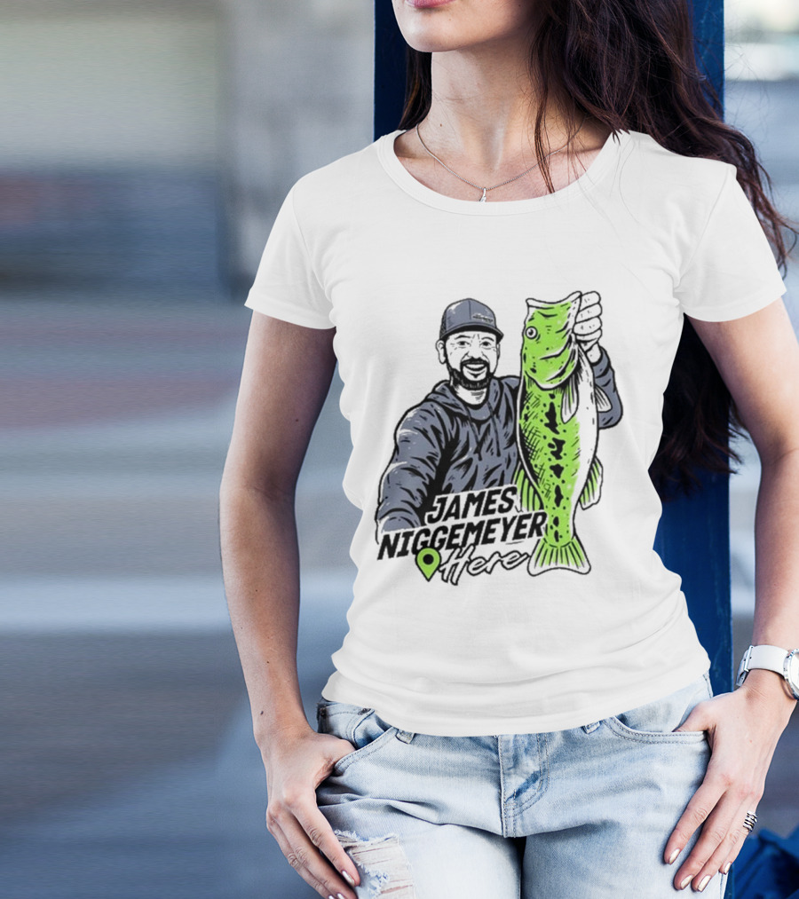 James Niggemeyer Here Holding Green Fish T-Shirt