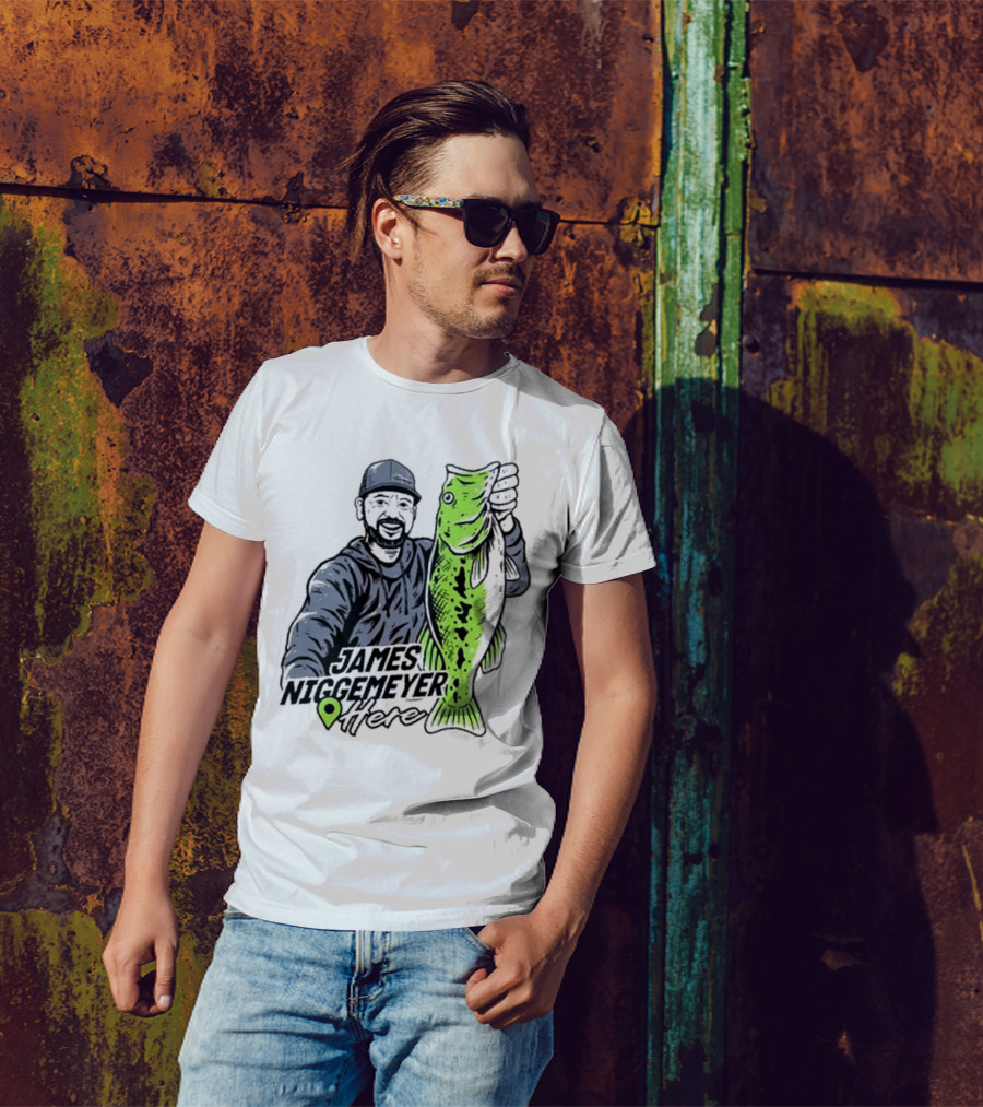 James Niggemeyer Here Holding Green Fish T-Shirt
