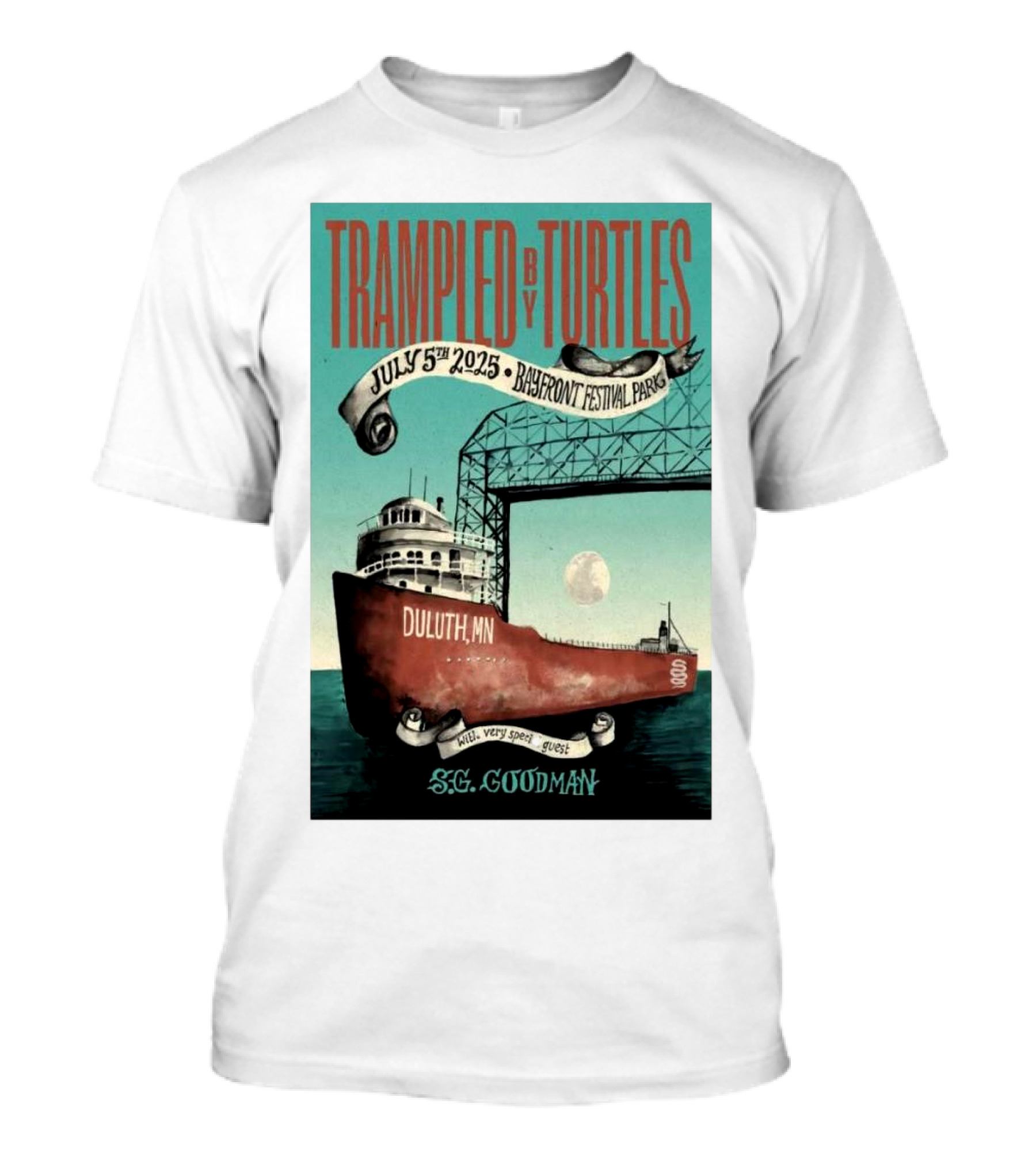 Trampled By Turtles July 5 2025 Bayfront Festival Park Duluth MN Featuring S.G. Goodman T-Shirt