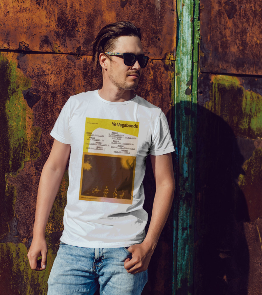 Ye Vagabonds US Tour 2025 March Concert Dates And Locations With Band Image T-Shirt