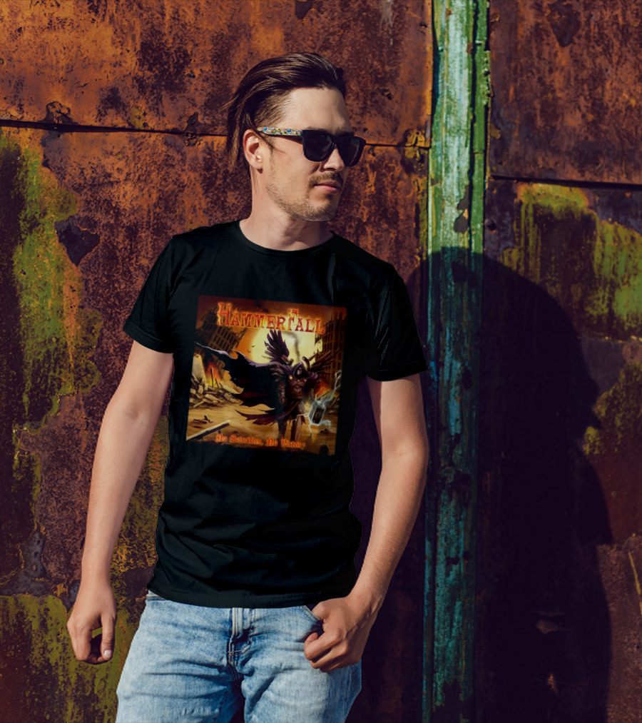 Hammerfall No Sacrifice No Victory 7th March 2025 Warrior And Hammer In Post-Apocalyptic Ruins T-Shirt