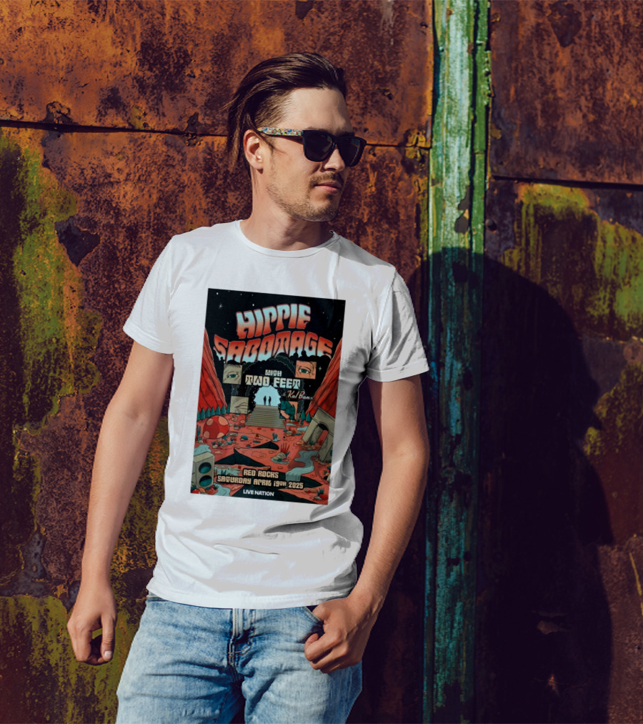Hippie Sabotage Two Feet Kal Banx Red Rocks Saturday April 19 2025 Live Nation T-Shirt
