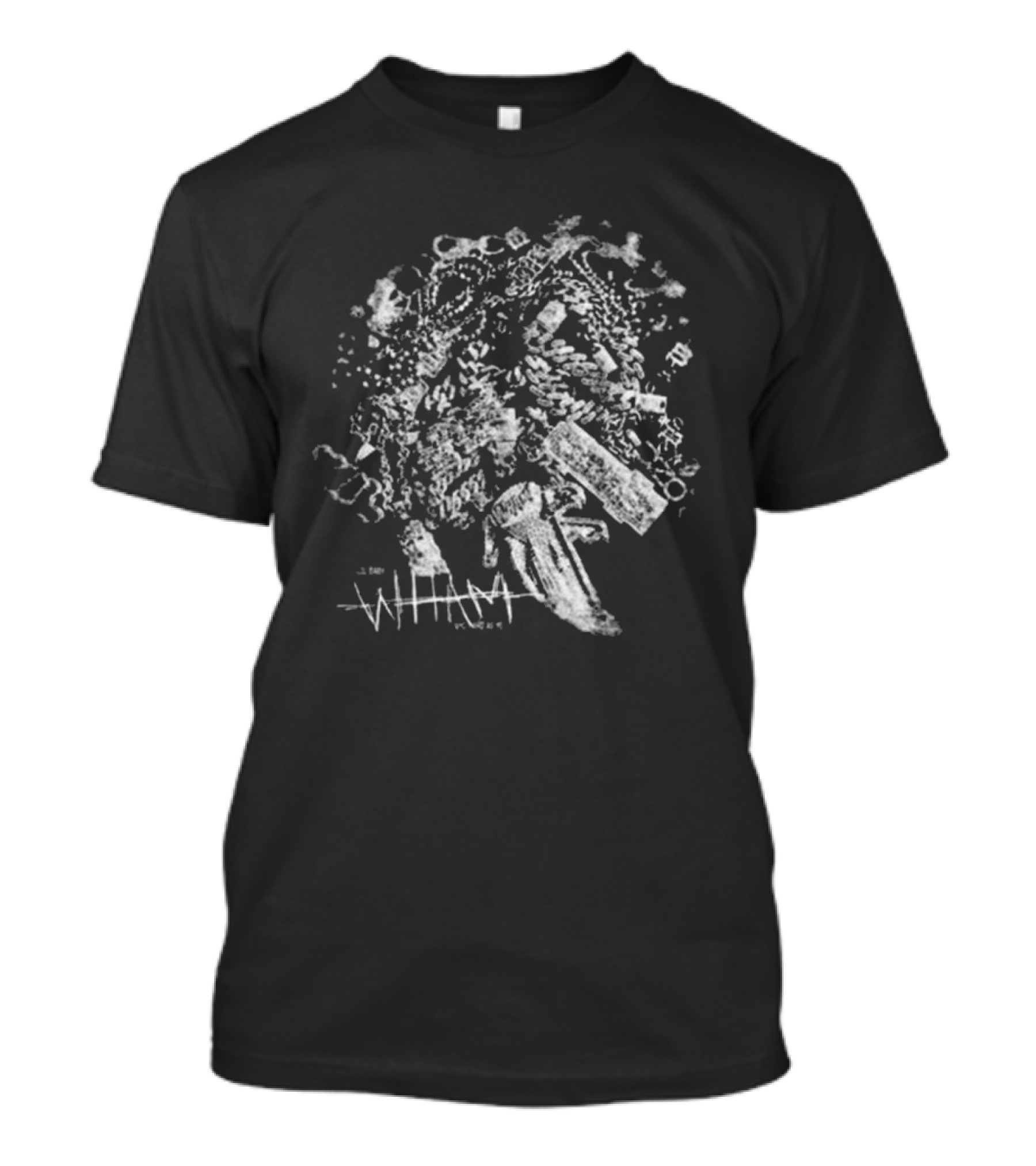 Lil Baby Wham Ice Jewelry Chains Black And White Composition T-Shirt