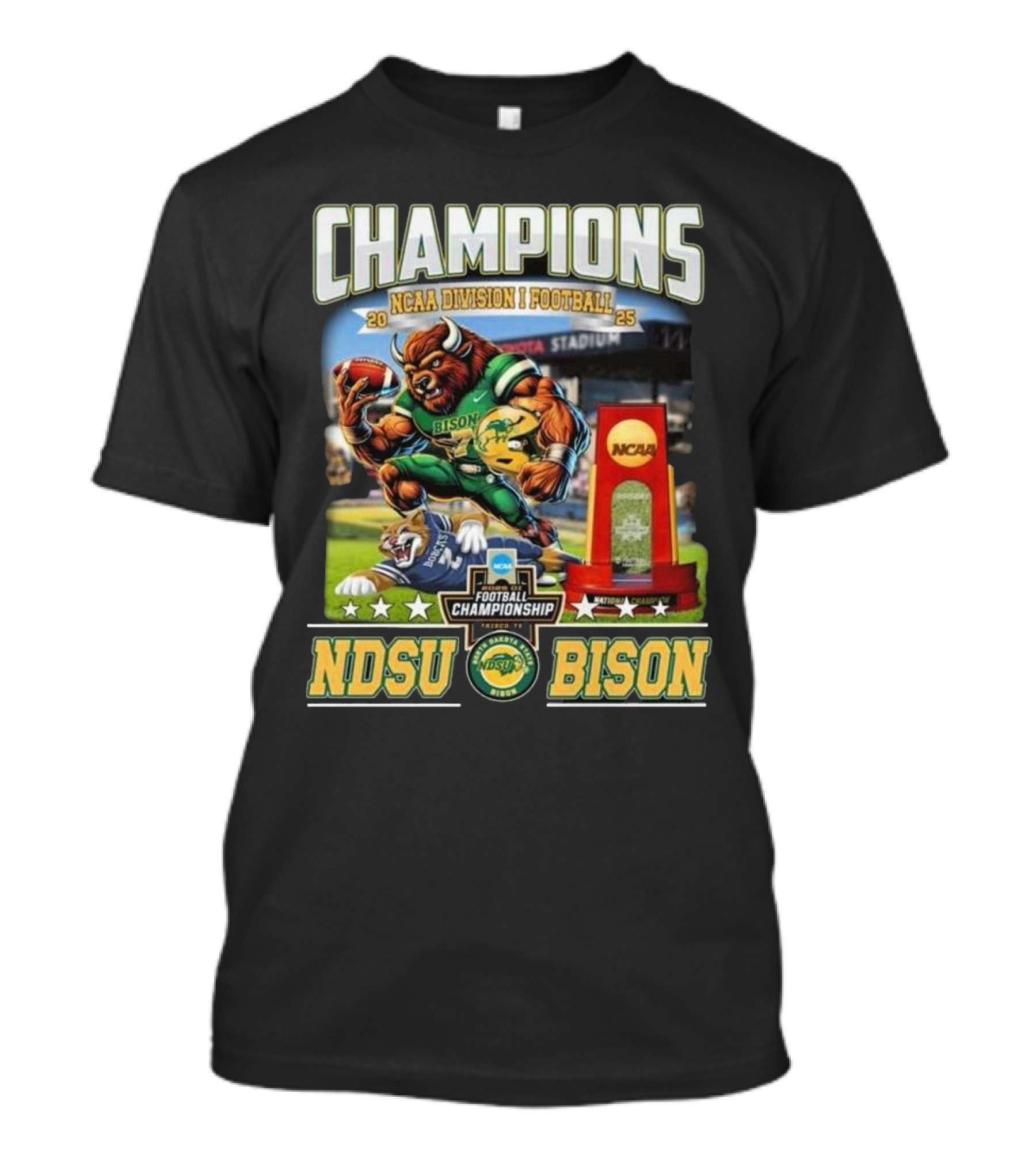 CHAMPIONS NCAA Division I Football 2025 NDSU Bison Football Championship T-Shirt