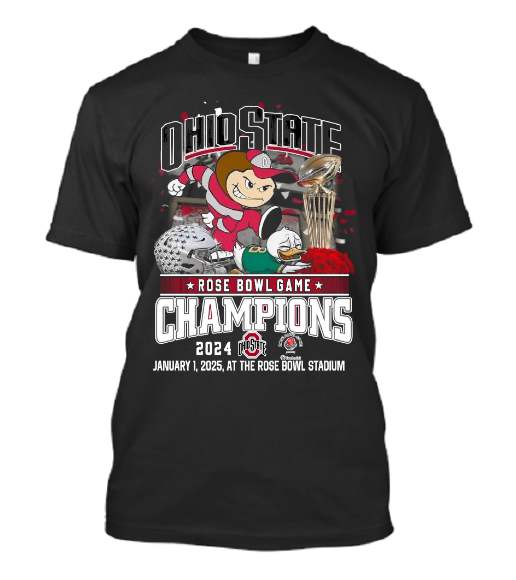 Ohio State Buckeyes Rose Bowl Game Champions 2024 January 1 2025 At The Rose Bowl Stadium T-Shirt