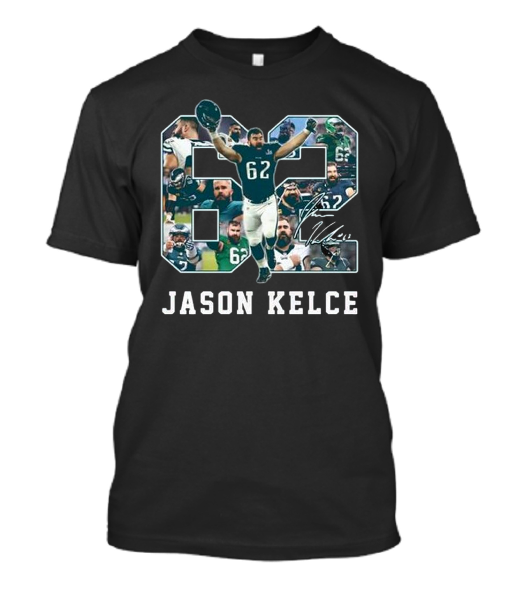 Philadelphia Eagles NFL 62 Jason Kelce 7X Pro Bowls Signature 2025 T-Shirt