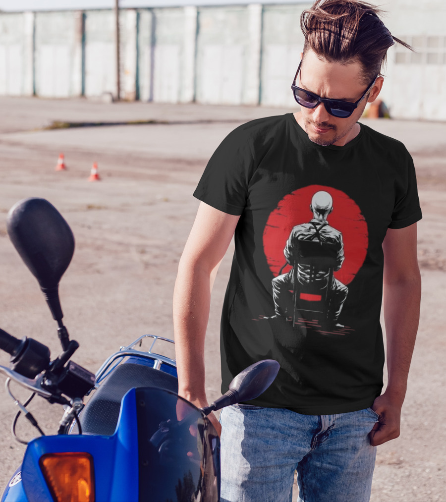 Renmakes Music Sucks Chair Against Red Circle T-Shirt