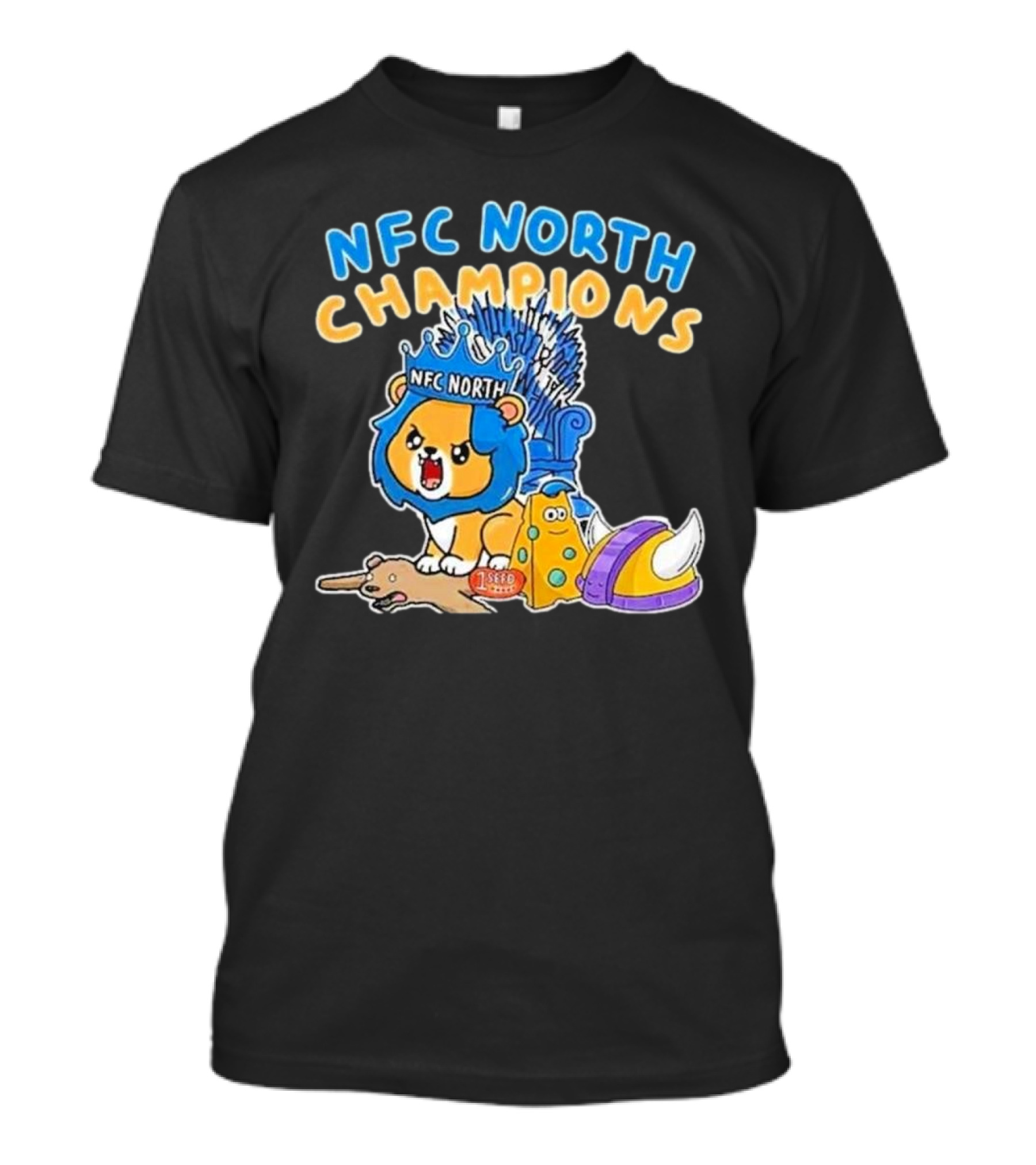 Seed 1 Detroit Lions NFC North Champions The King NFL 2024-2025 T-Shirt