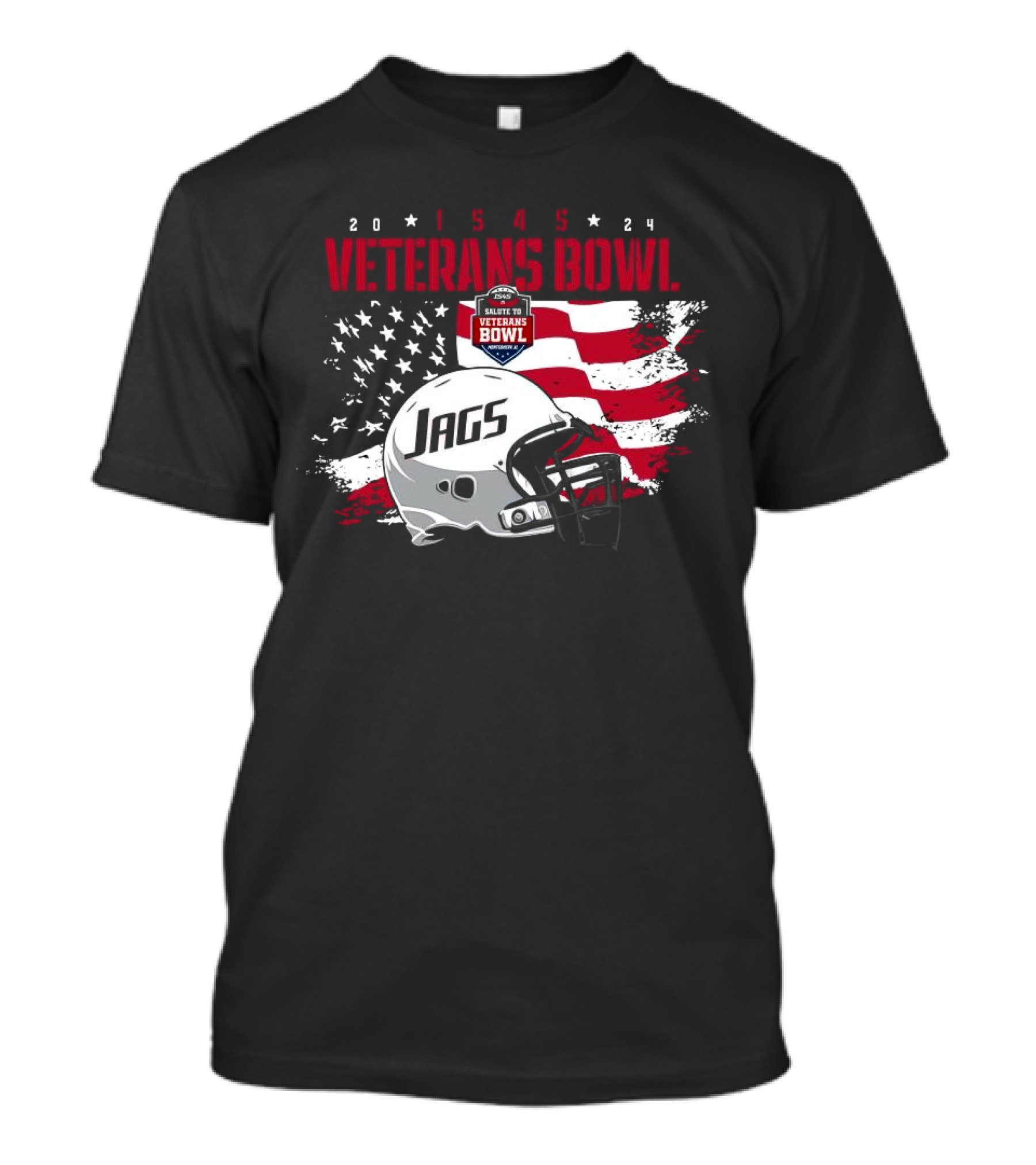 South Alabama Jaguars IS4S 2024 Salute To Veterans Bowl Helmet American Flag T-Shirt