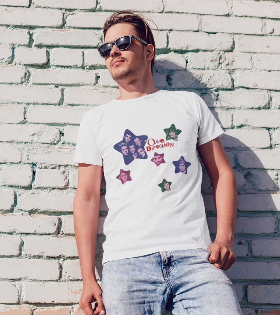 One Direction Colorful Star Faces T-Shirt