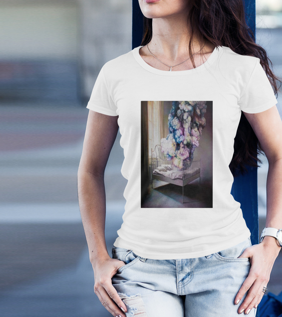 Shang Chengxiang A Start From The Mist Dreamlike Bed With Colorful Smoke Plumes In Sunlit Room T-Shirt