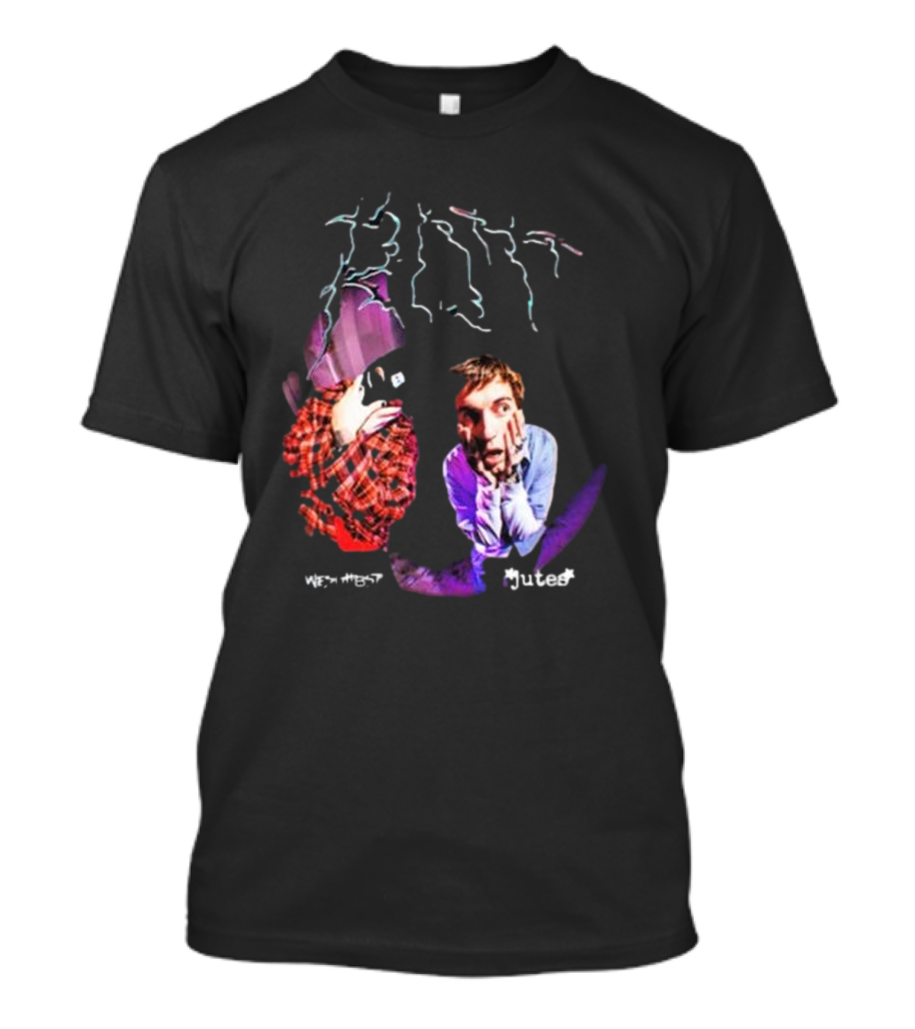 Wesghost Jutes Rot Distorted Faces Plaid Shirt Purple T-Shirt