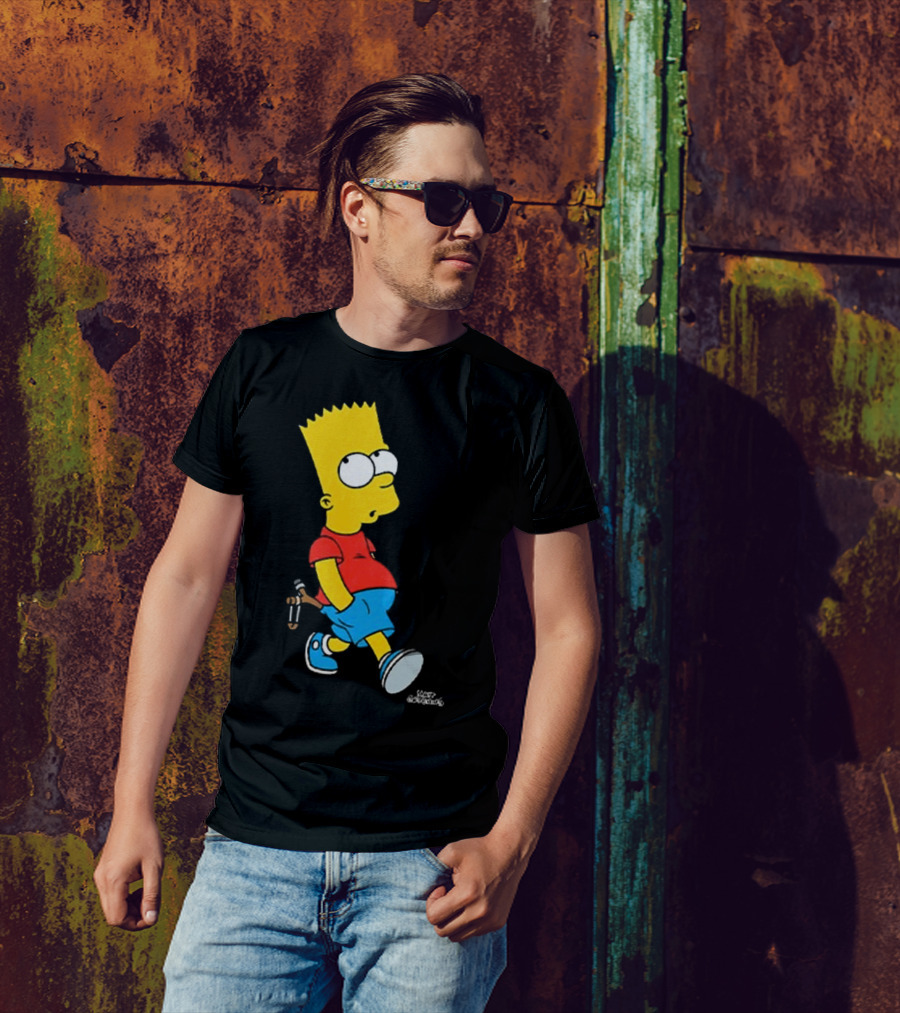 0th Century The Simpsons Bart Simpson With Slingshot Drawing T-Shirt
